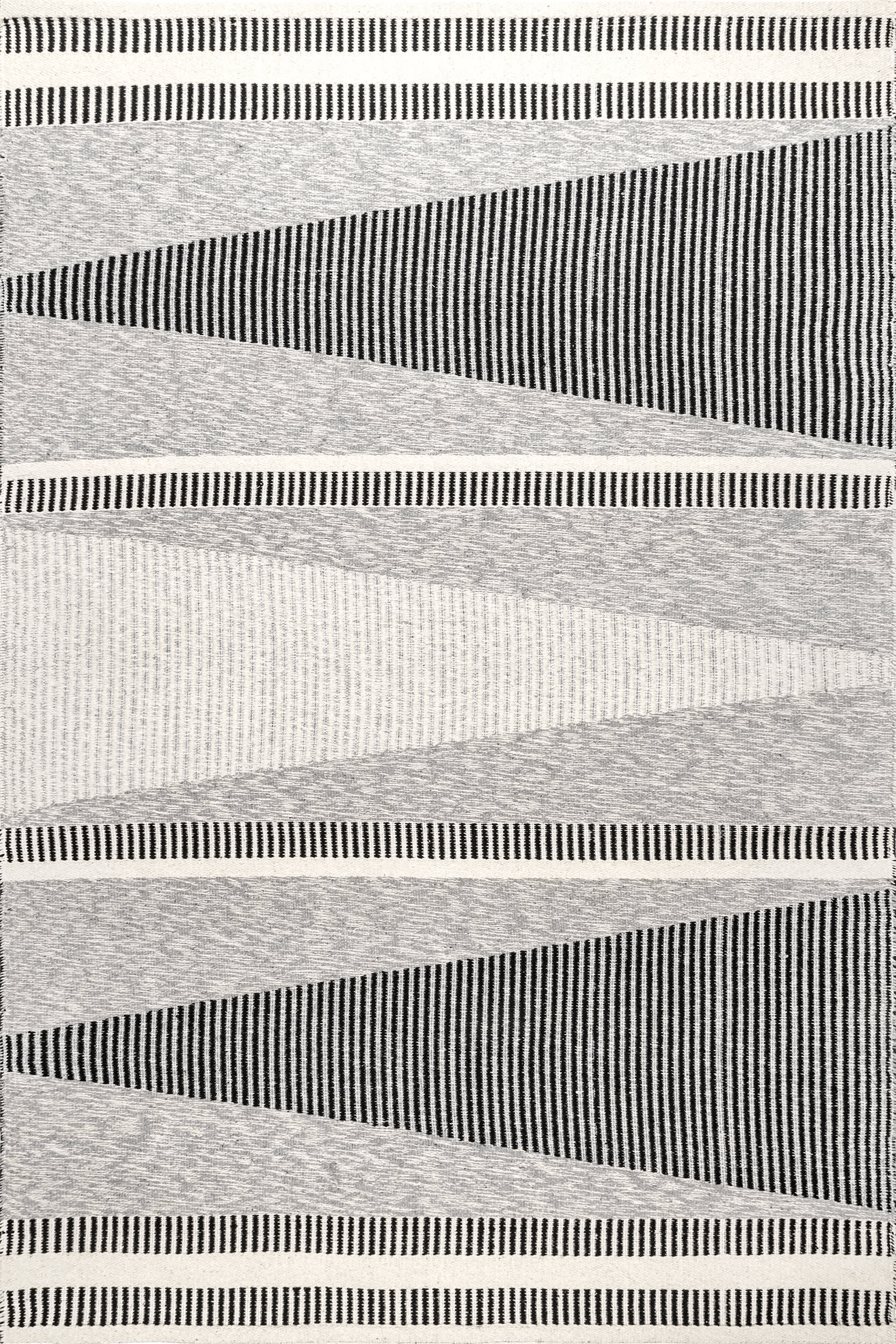 Rita Striped Waves Rug | Grey