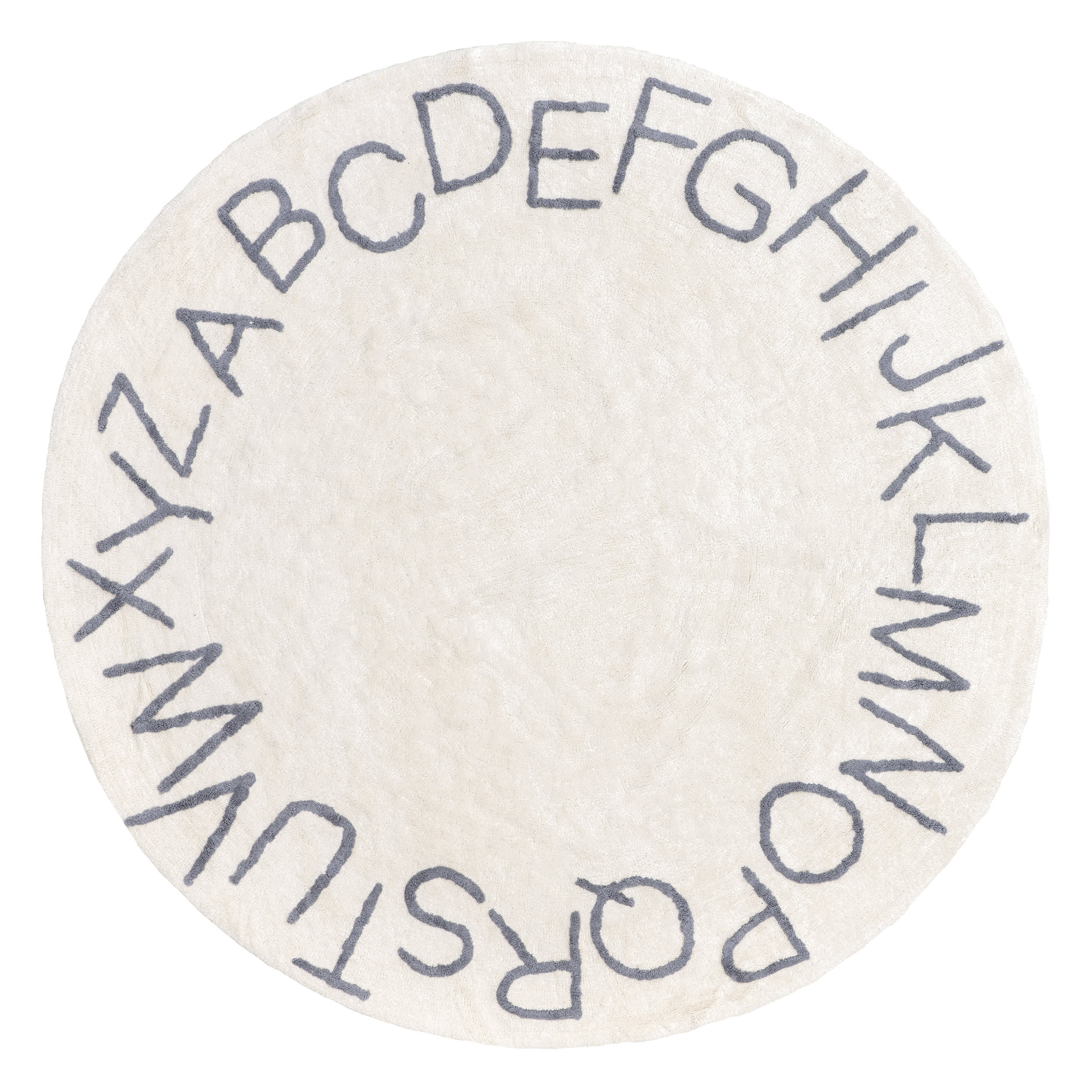 Alphabet Nursery Washable Rug | Grey