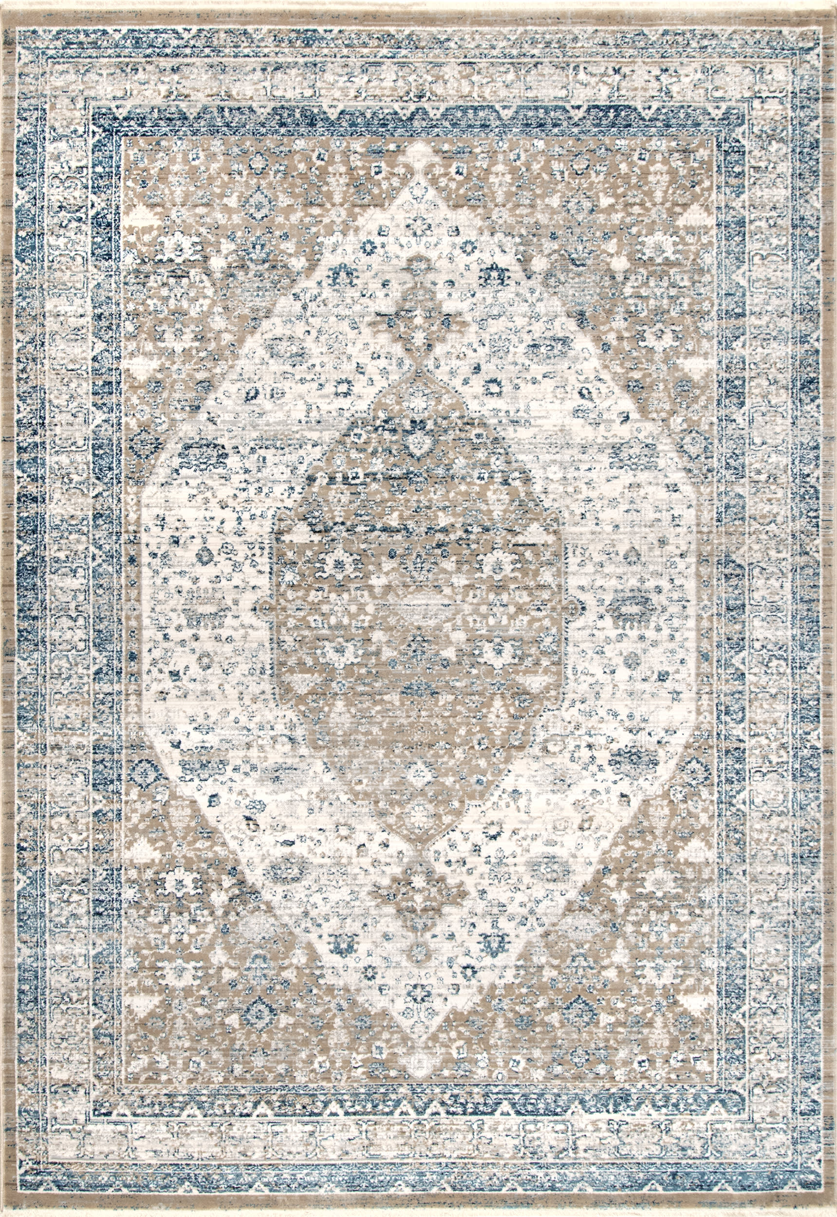 Persian Iris Medallion Rug | Grey