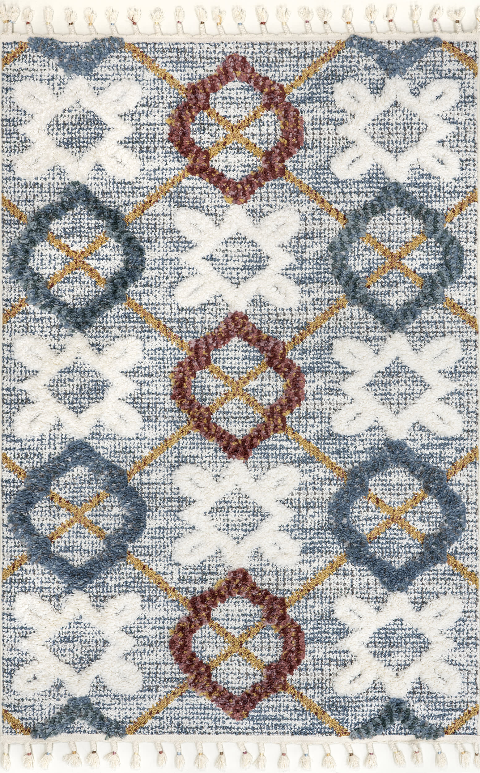 Renata Colorful Crosshatch Rug | Grey