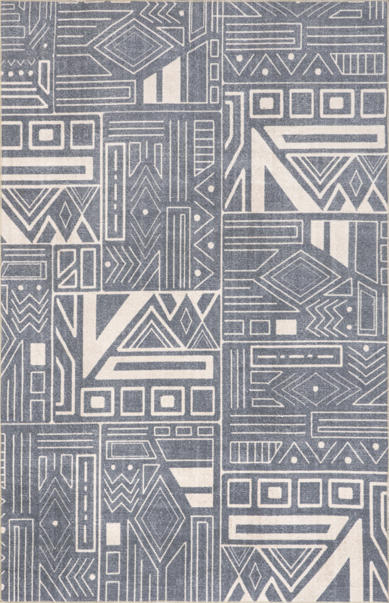 Hartley Washable Symbolism Rug | Blue