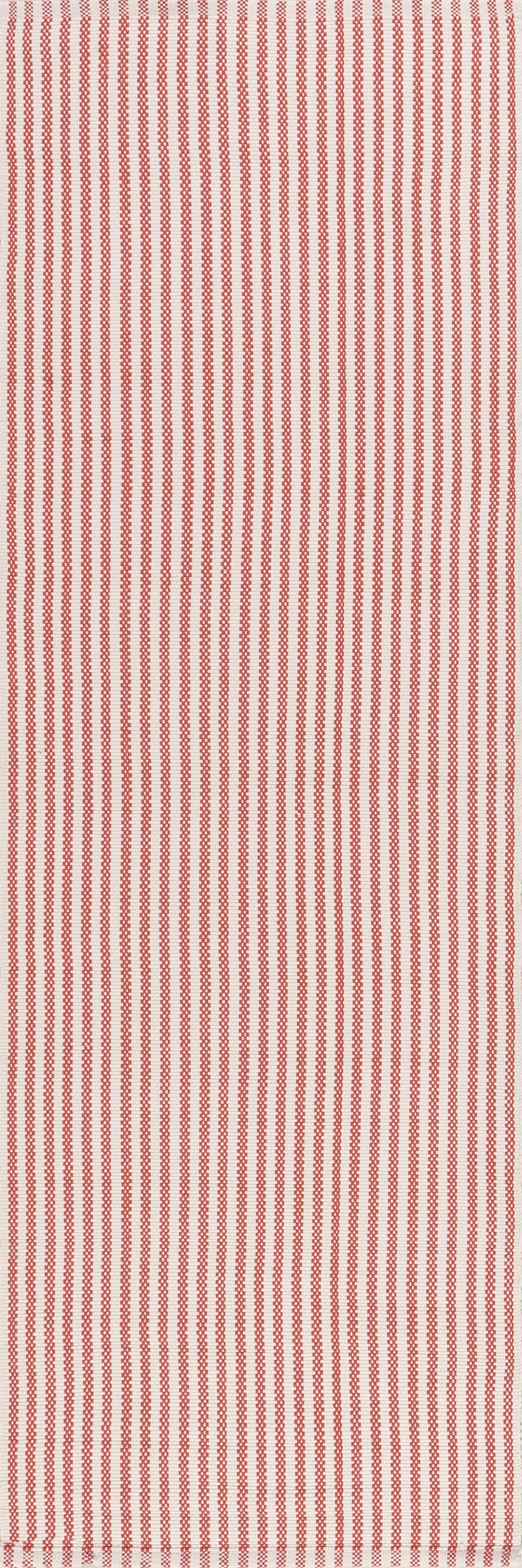 Pinstripe Handwoven Indoor/Outdoor Rug | Red