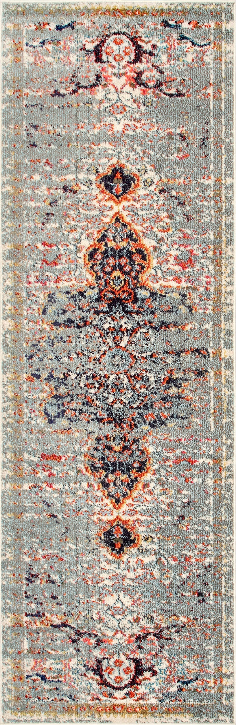 Faded Gothic Medallion Rug | Grey