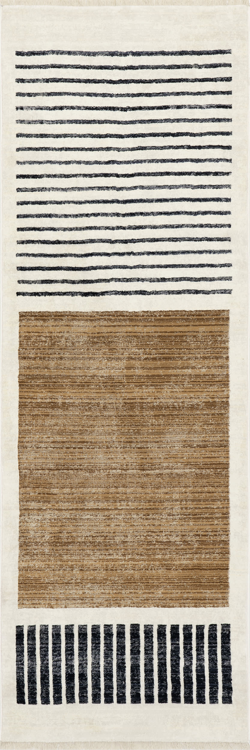 Anette Block Striped Rug | Beige