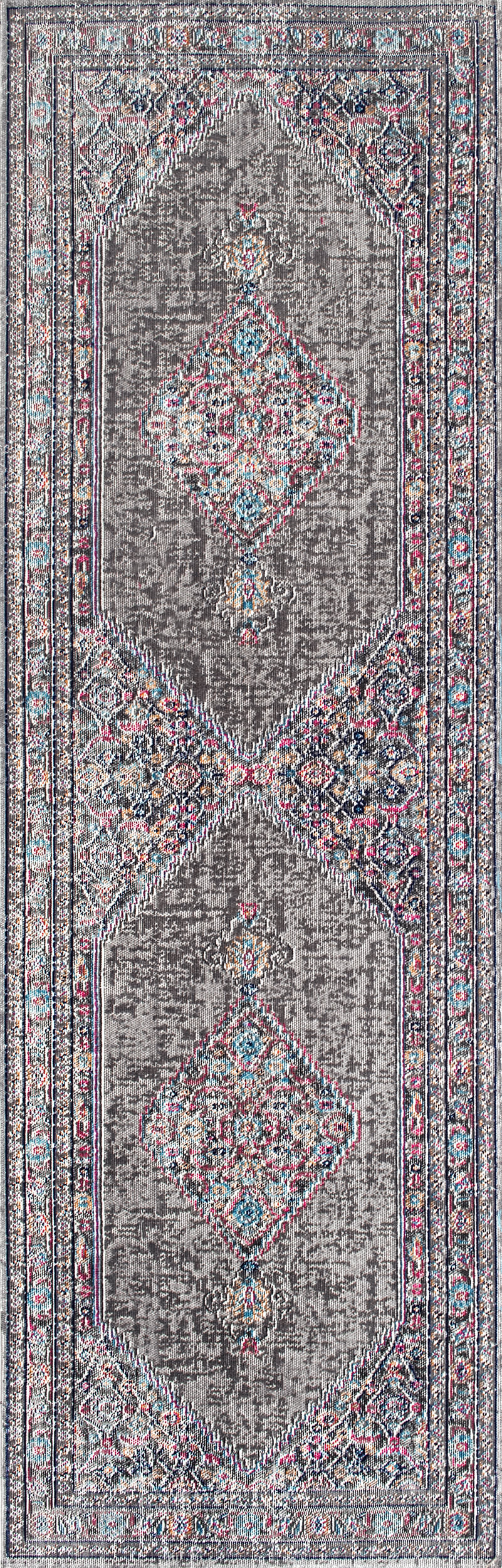 Eternal Palmette Knot Medallion Rug | Grey