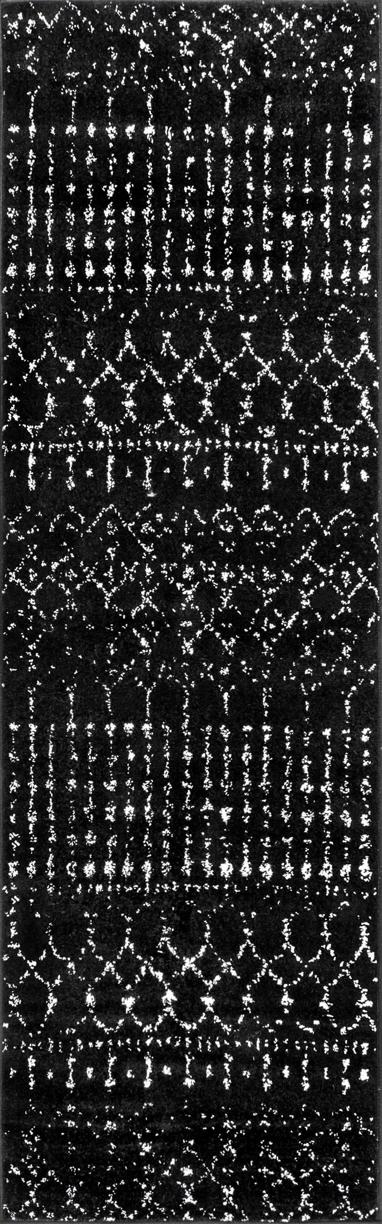 Moroccan Trellis Rug | Black and White
