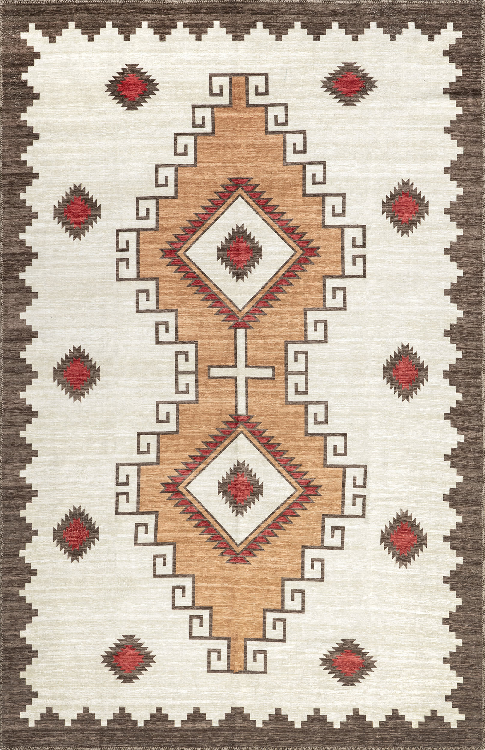 Ginny Washable Southwestern Rug | Ivory