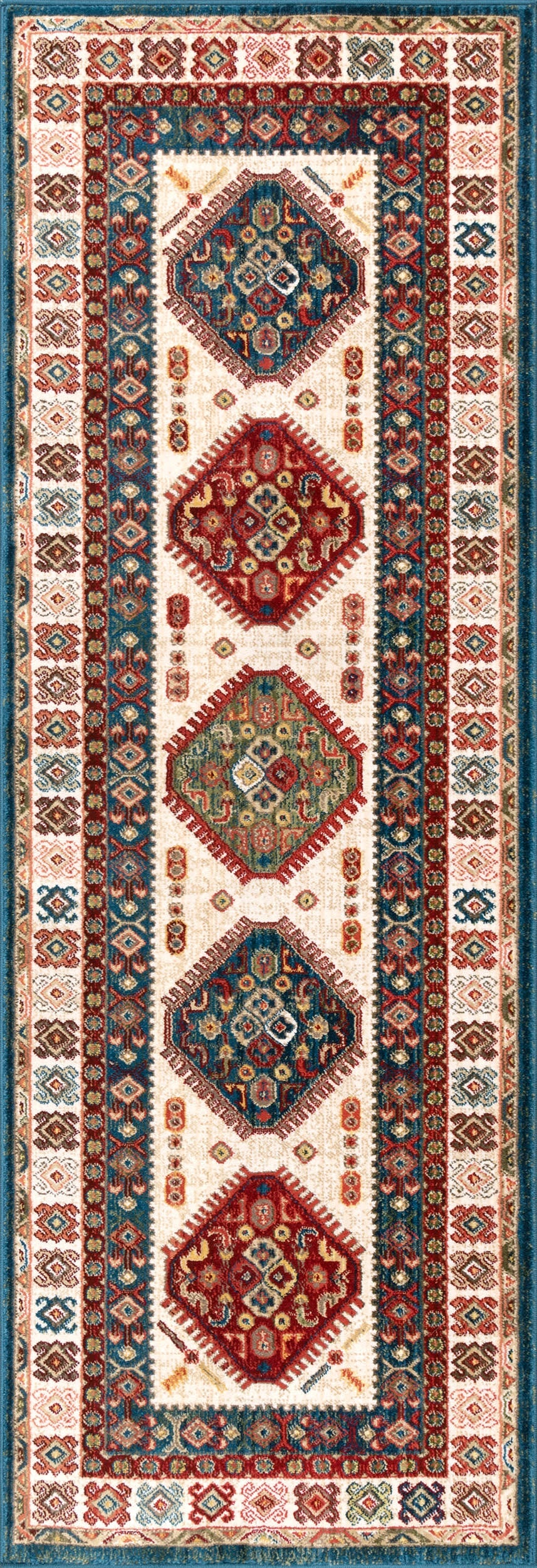 Emblem Fringed Rug | Ivory