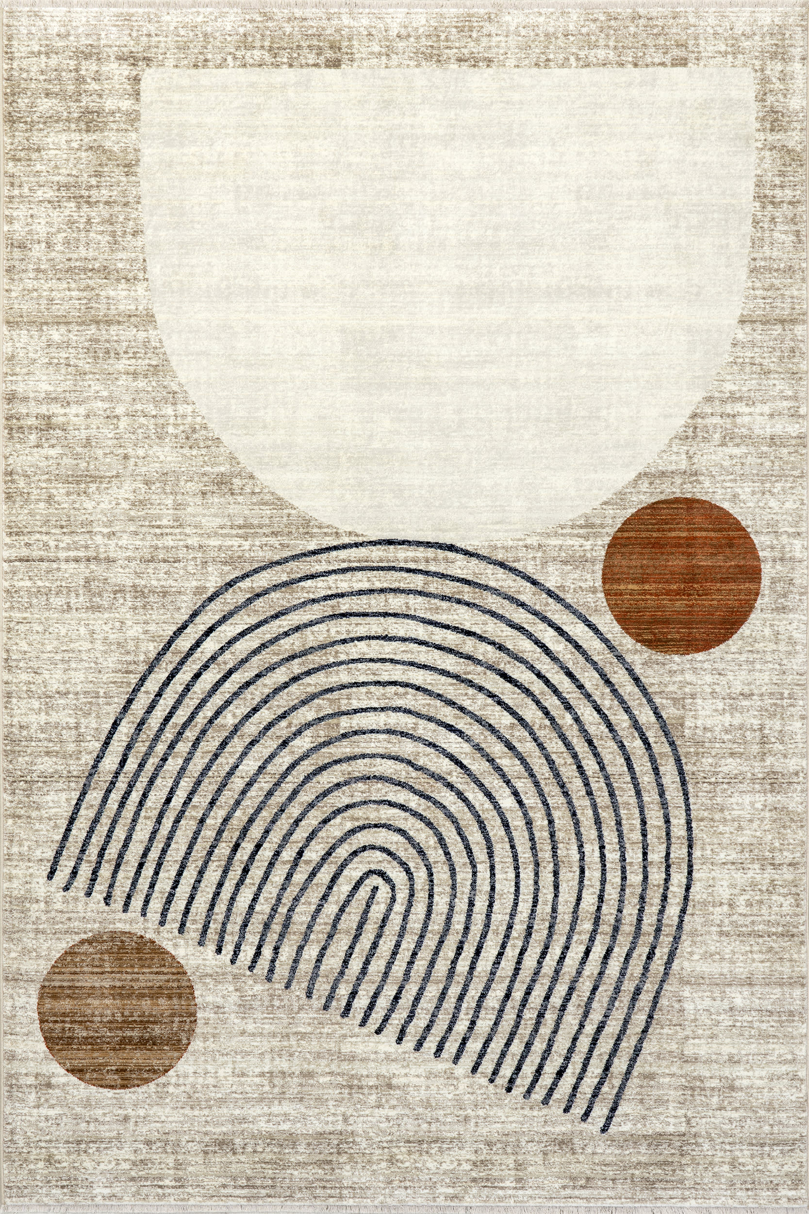 Yulissa Contemporary Rainbow Rug | Ivory
