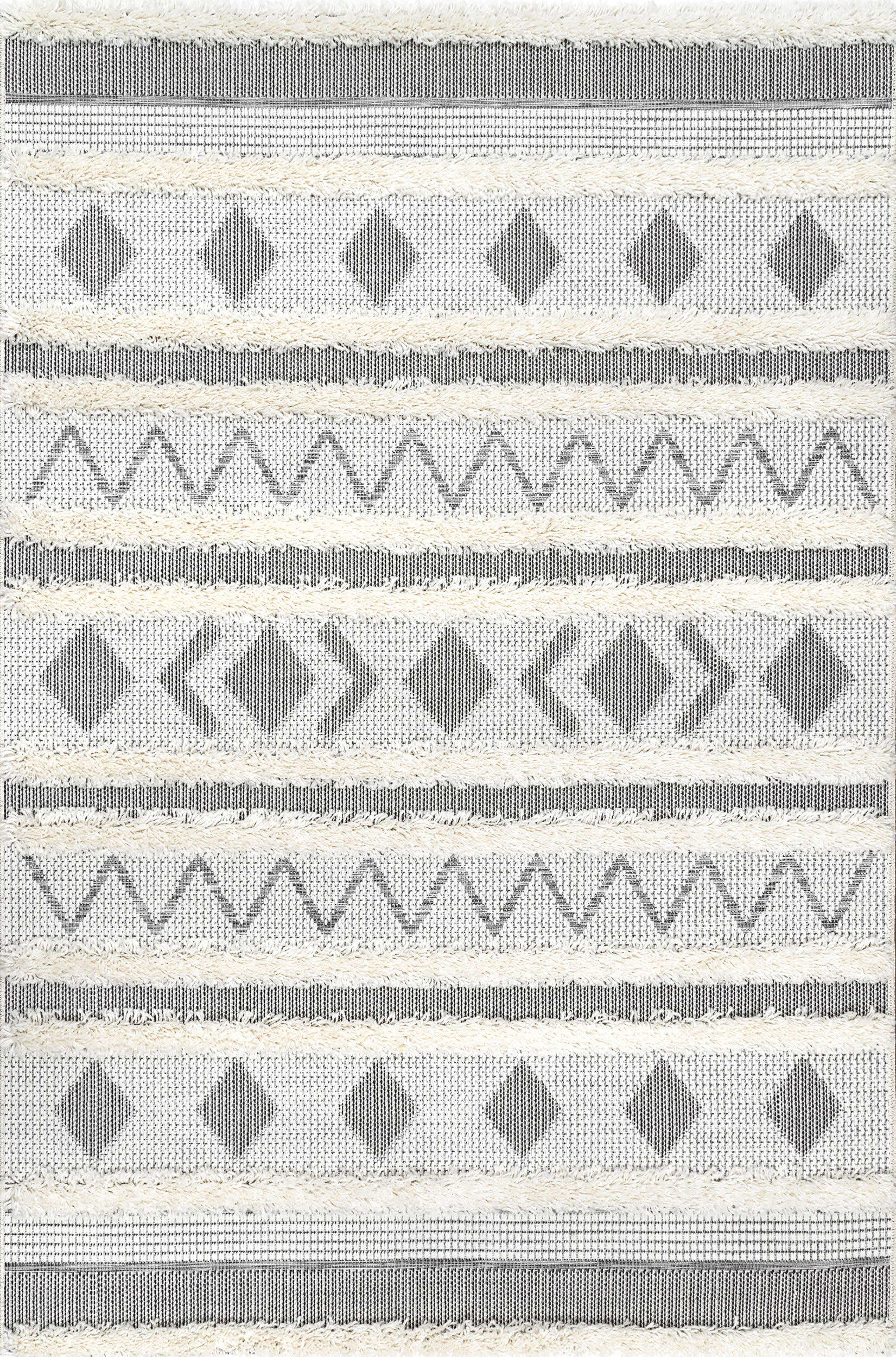 Textured Stripes Rug | Off White