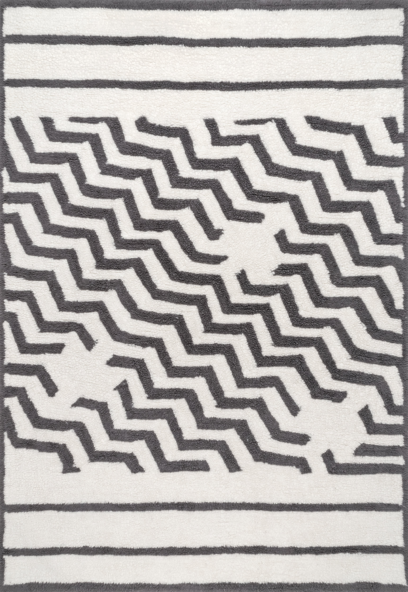 Naomi Wool Chevron Washable Rug | Ivory