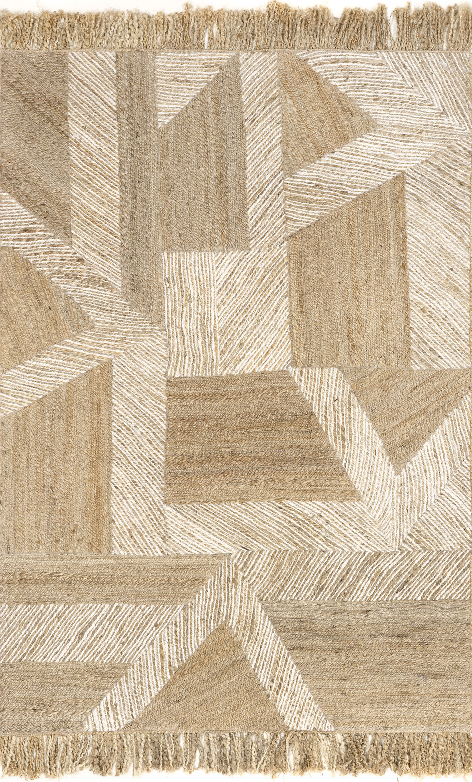 Azzura Jute Geometric Shapes Rug | Natural