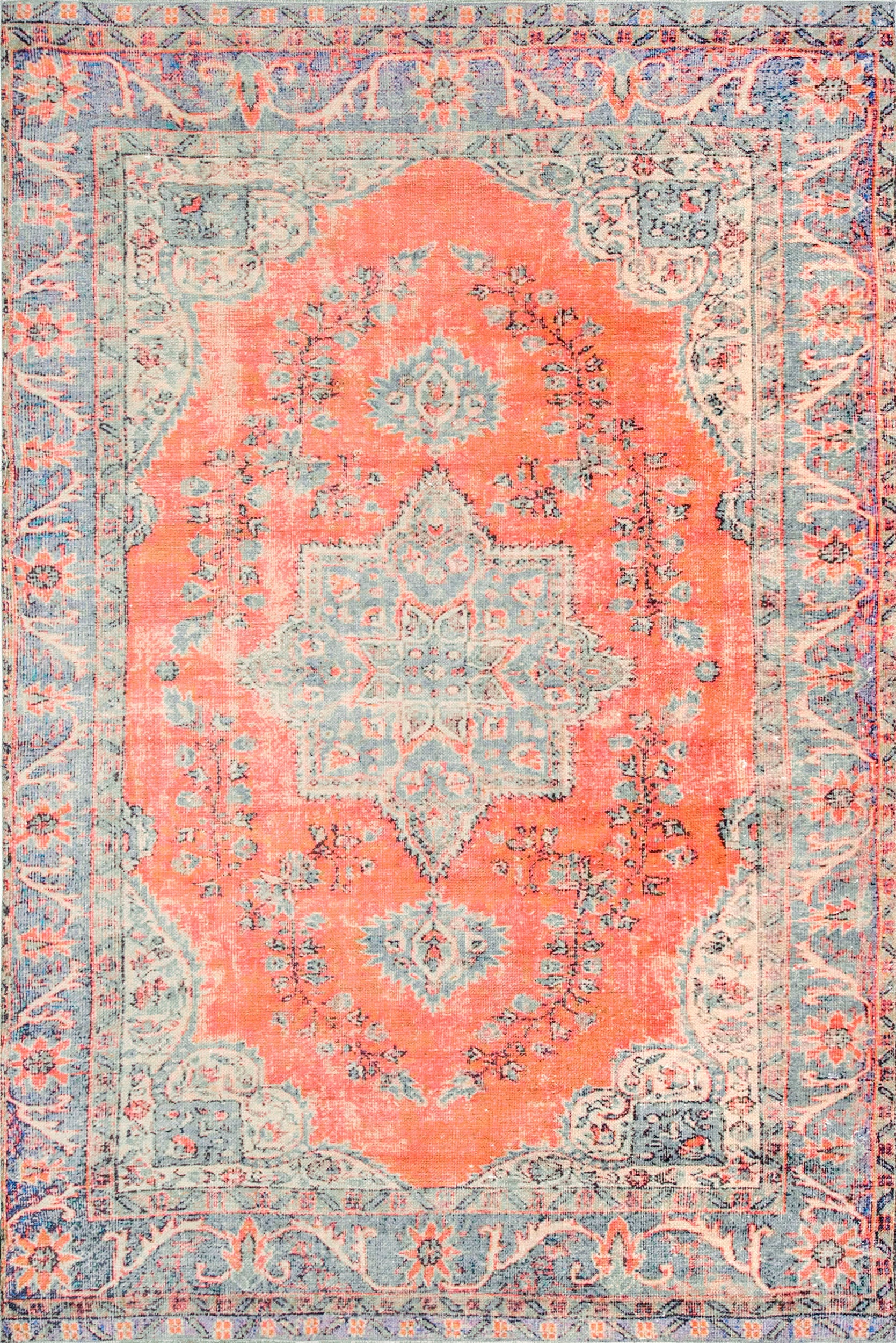 Star Medallion Flatweave Rug | Rust