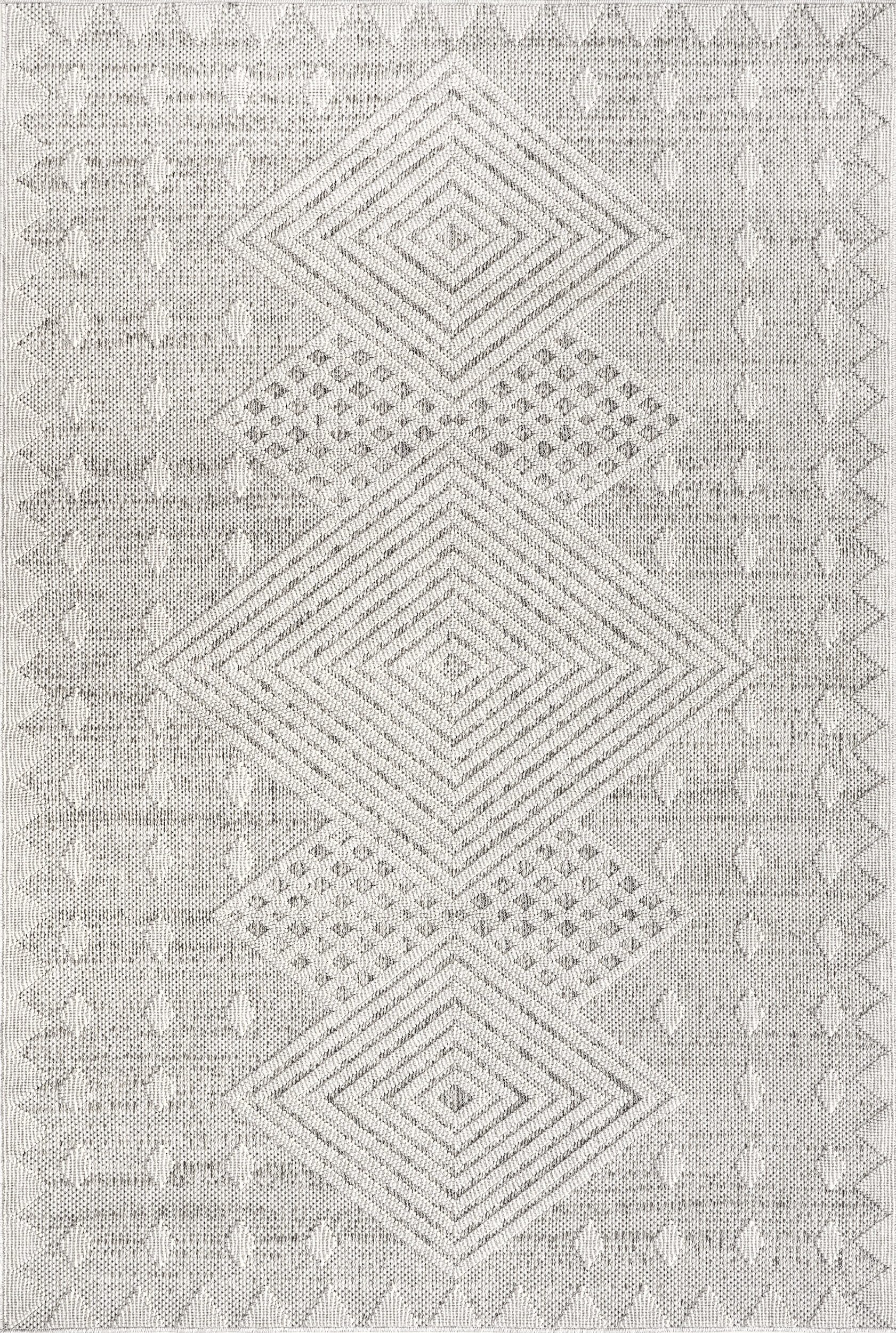 Lillia Indoor/Outdoor Geometric Rug | Grey