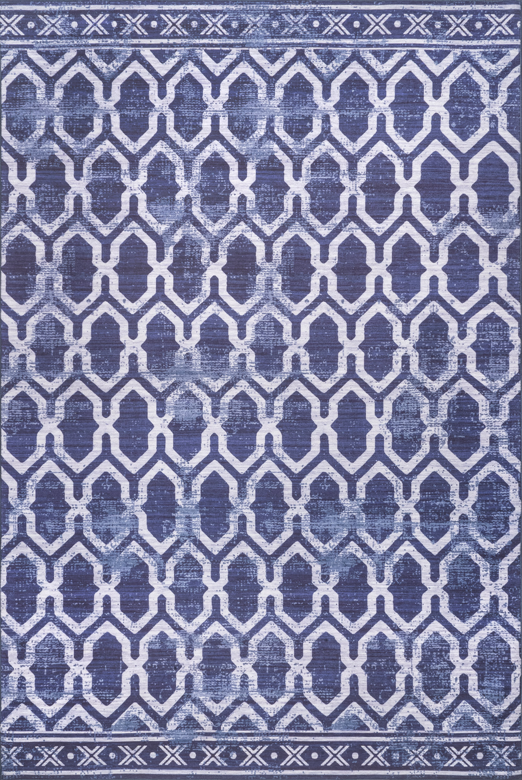 Megan Trellis Washable Indoor/Outdoor Rug | Blue
