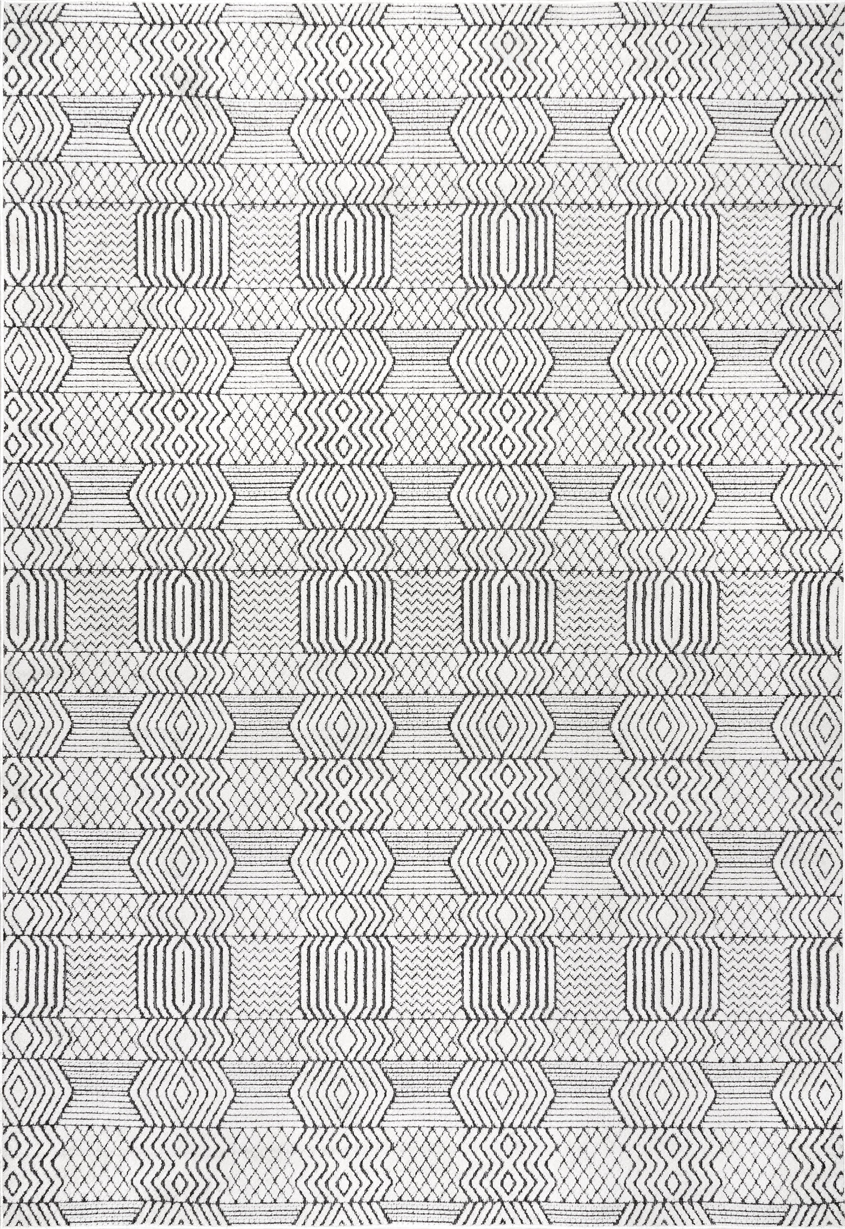 Lena Striped Textured Indoor/Outdoor Rug | Grey