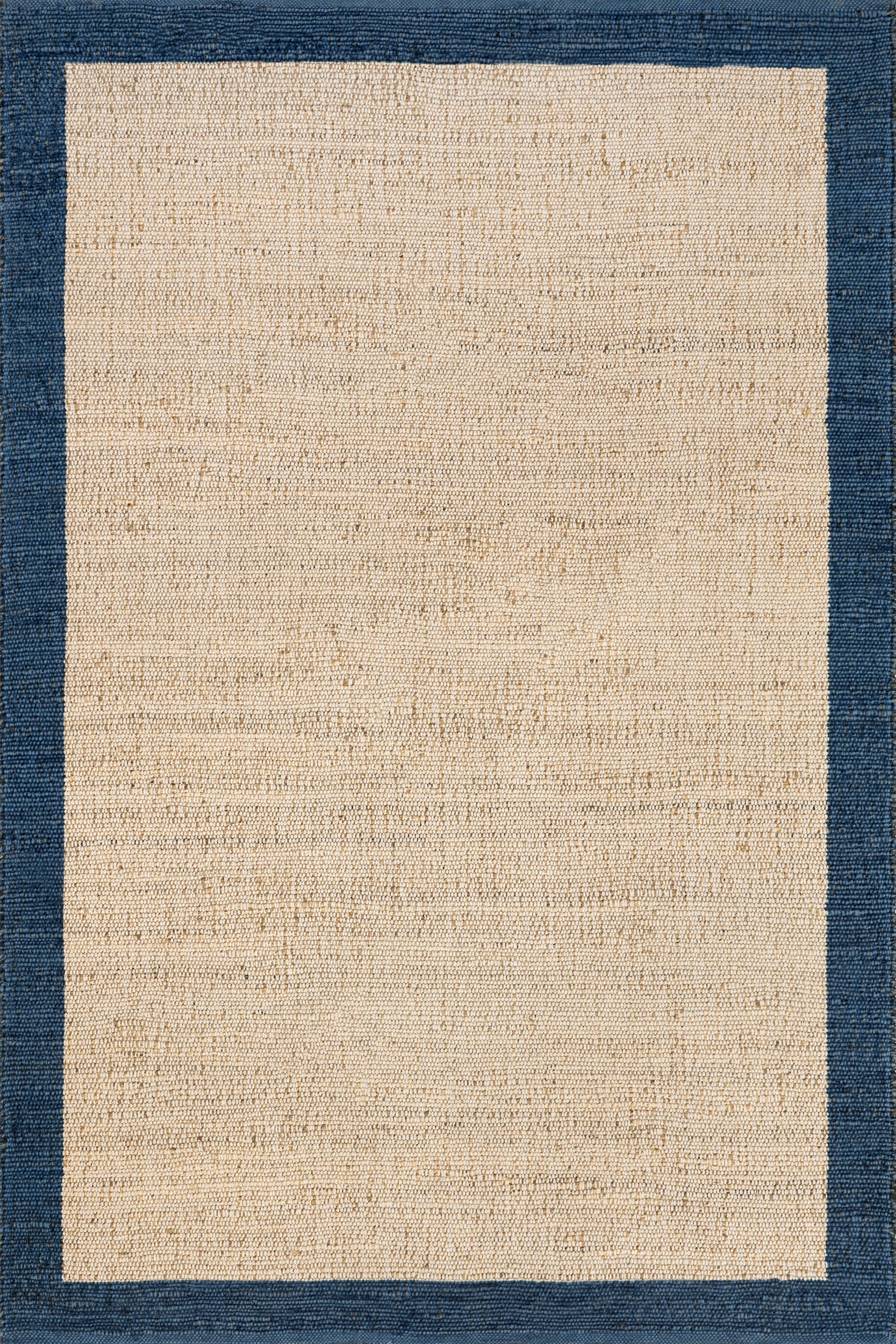Suellen Bordered Handwoven Jute-Blend Rug | Blue