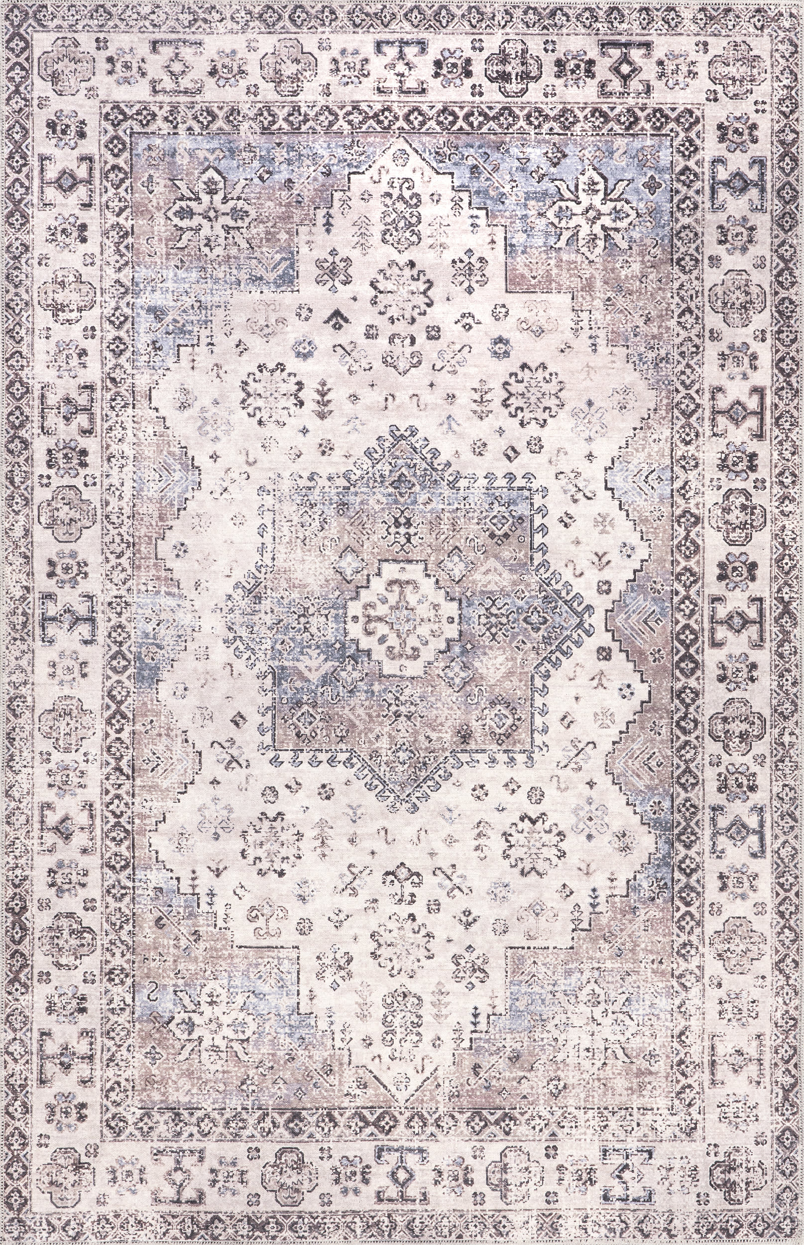Jolie Distressed Medallion Rug | Rust