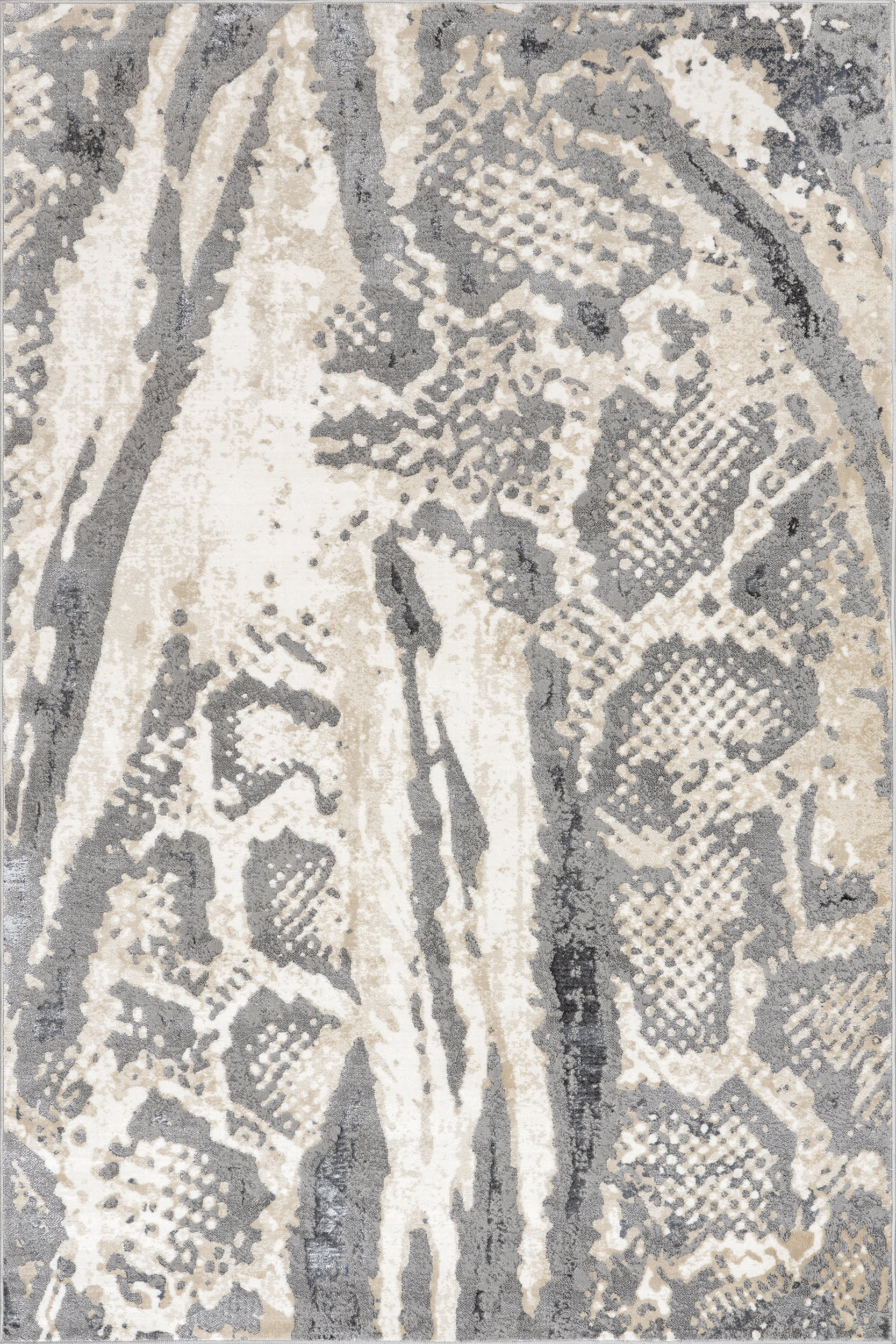 Angelica Abstract Snakeskin Rug | Beige