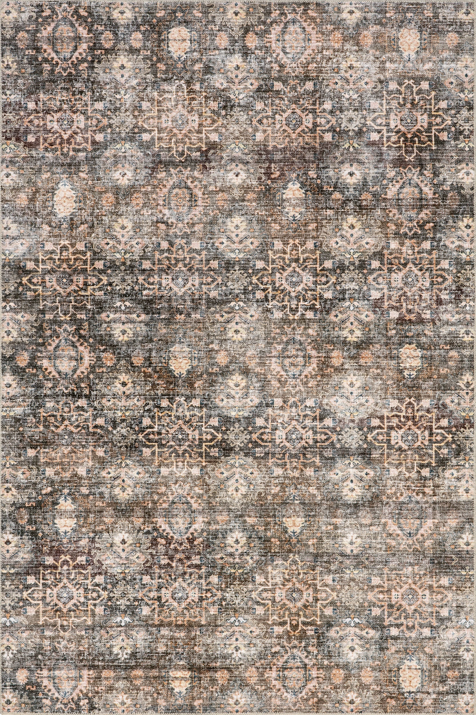 Elva Medallion Spill Proof Washable Rug | Grey