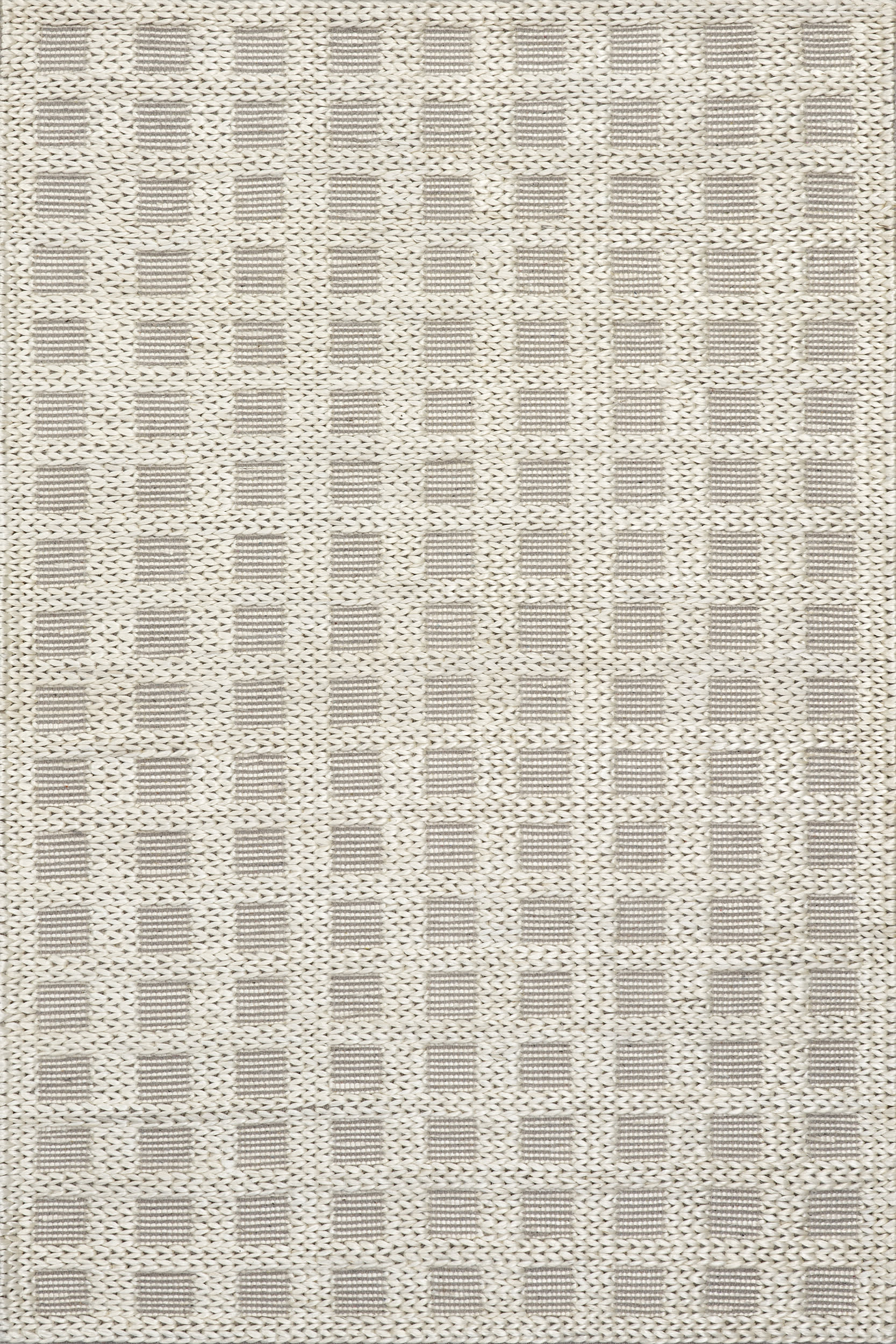 Lennon Checkered Hand Braided Jute Rug | Ivory