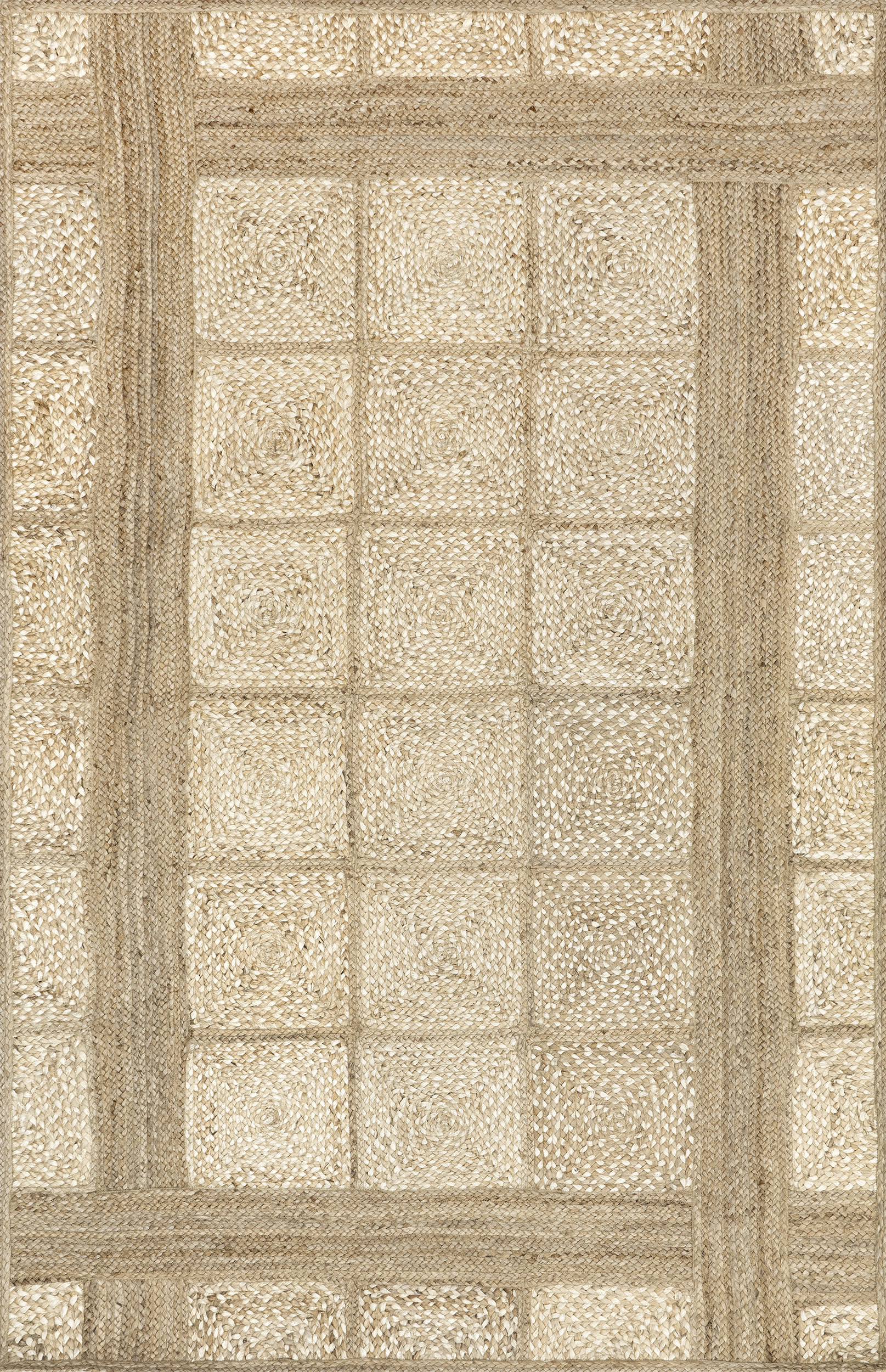 Tayshia Jute Tiled Moroccan Rug | Natural
