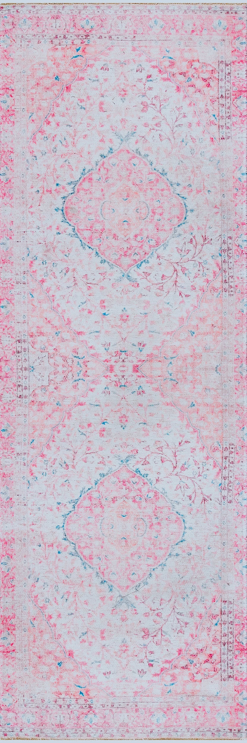 Washable Medallion Flatweave Rug | Pink