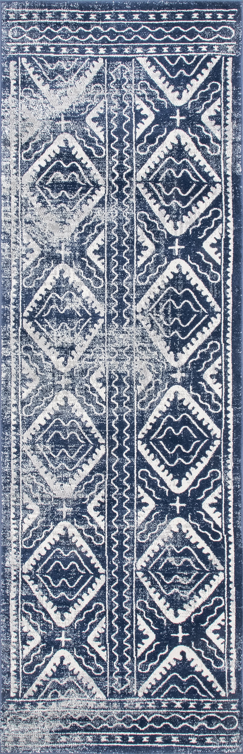 Bordered Trellis Rug | Blue