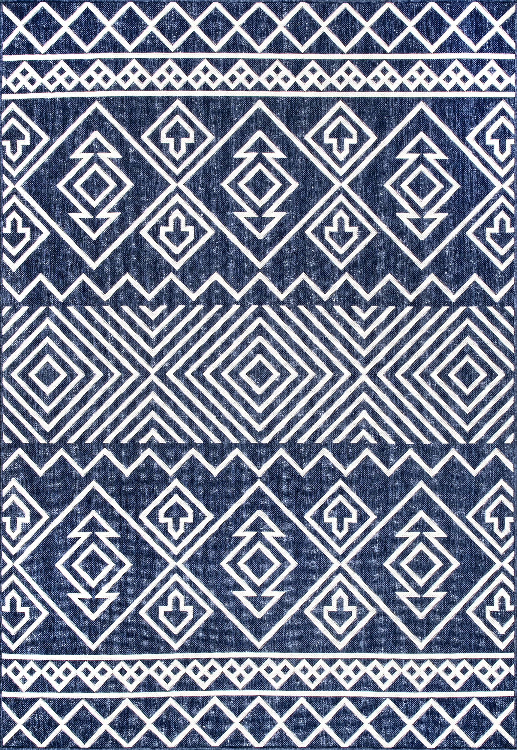 Striped Indoor/Outdoor Flatweave Rug | Blue