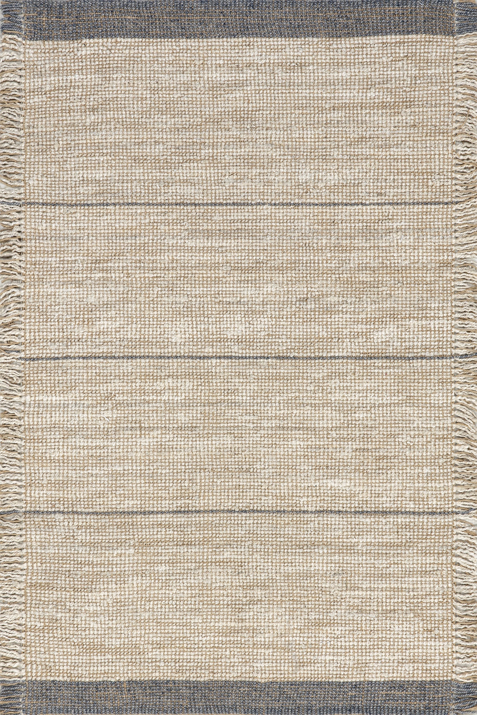 Billie Striped Tasseled Rug | Beige