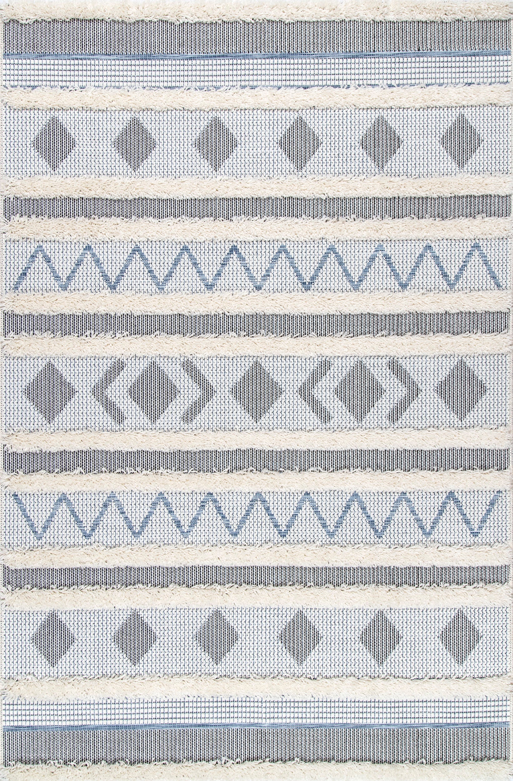 Textured Stripes Rug | Denim Blue