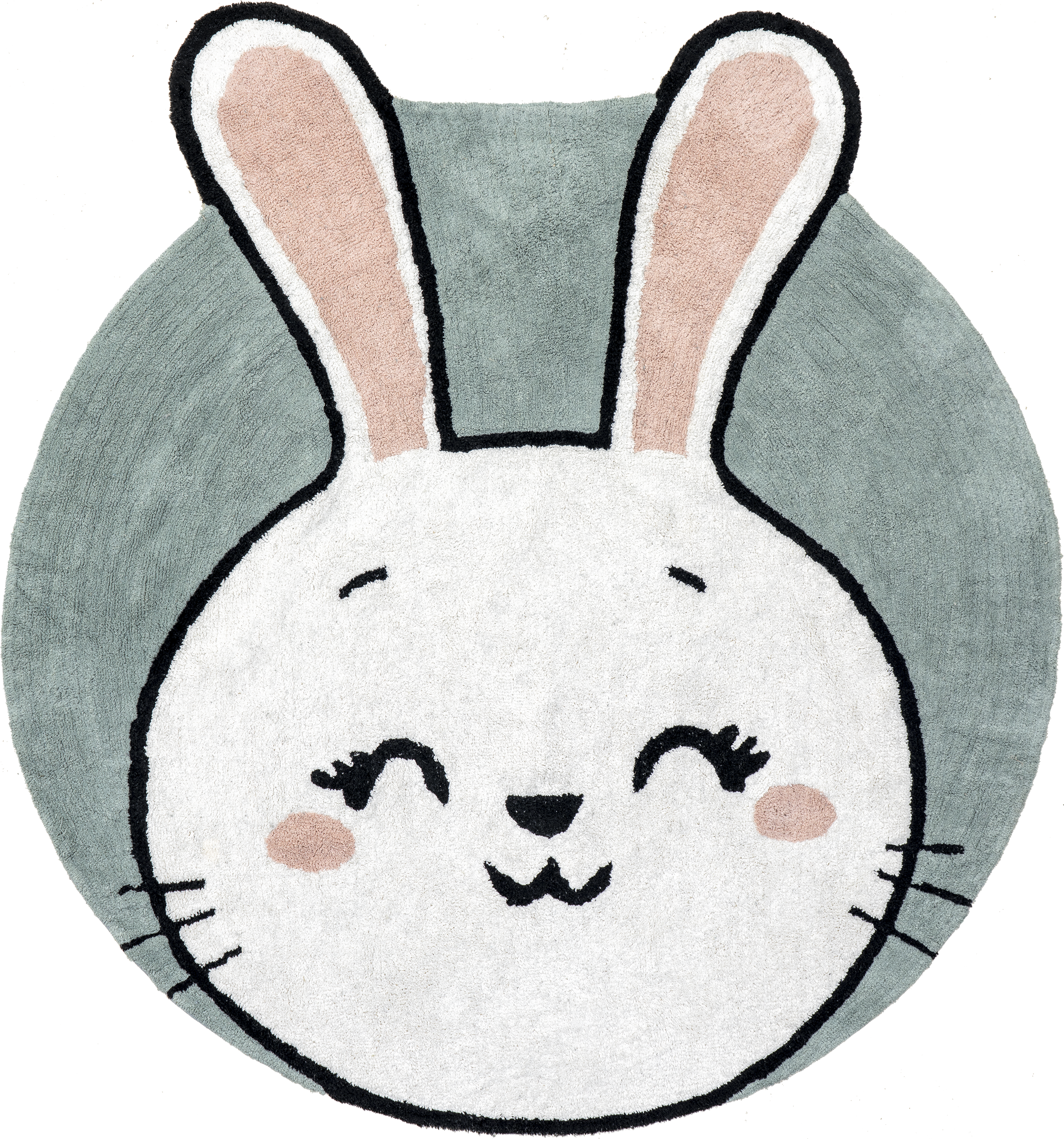 Bunny Nursery Washable Rug | Grey